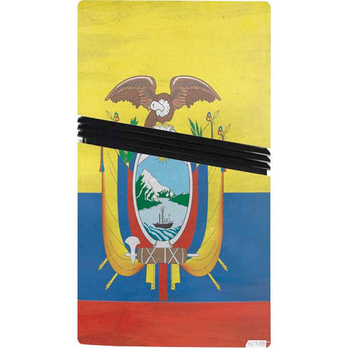 Ecuador Flag Distressed PS5 Pro Console Skin